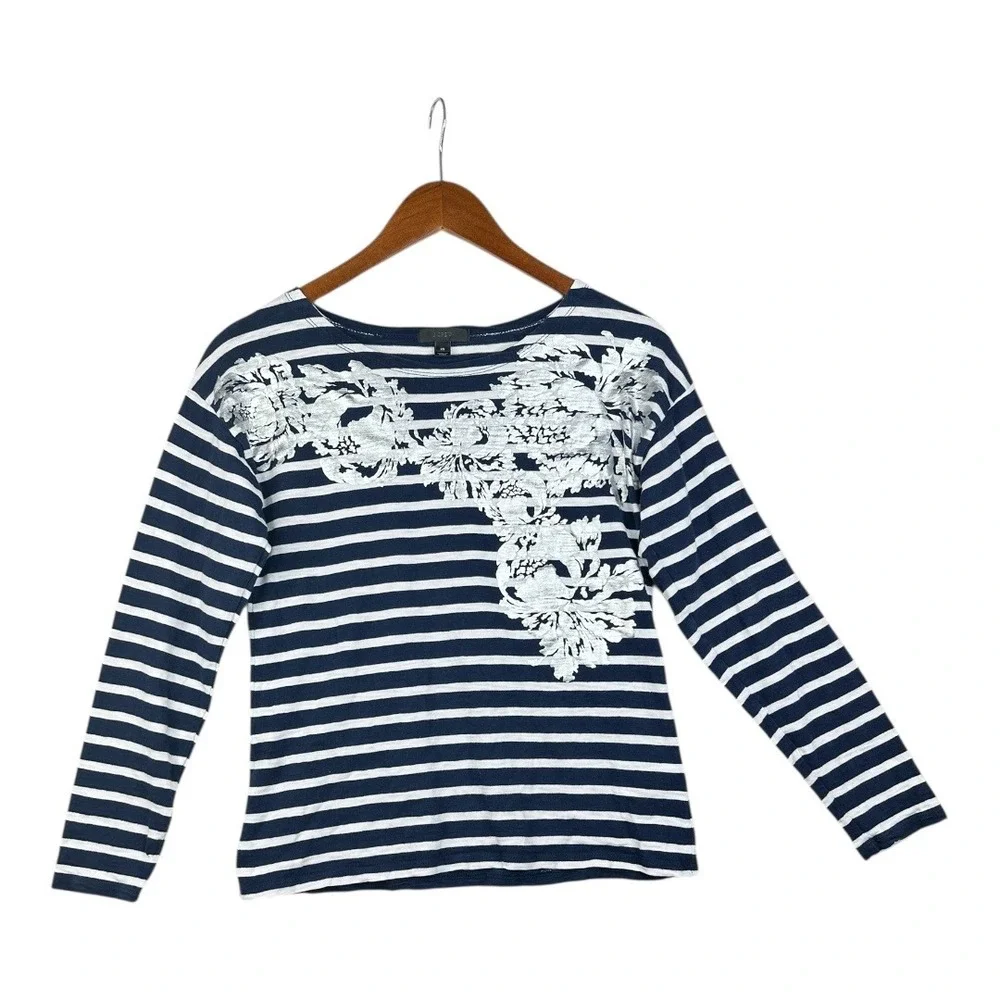 J. Crew Striped Sailor Pullover‎ Long Sleeve size XS Blue/White